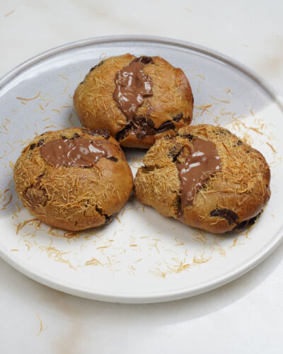 Vanilla chocolate kunafa cookies